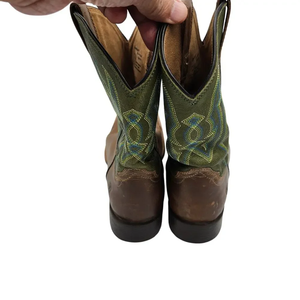 Ariat Pace Setter Leather Western Boots‎ Baked Cookie Green Kid's Size 5.5